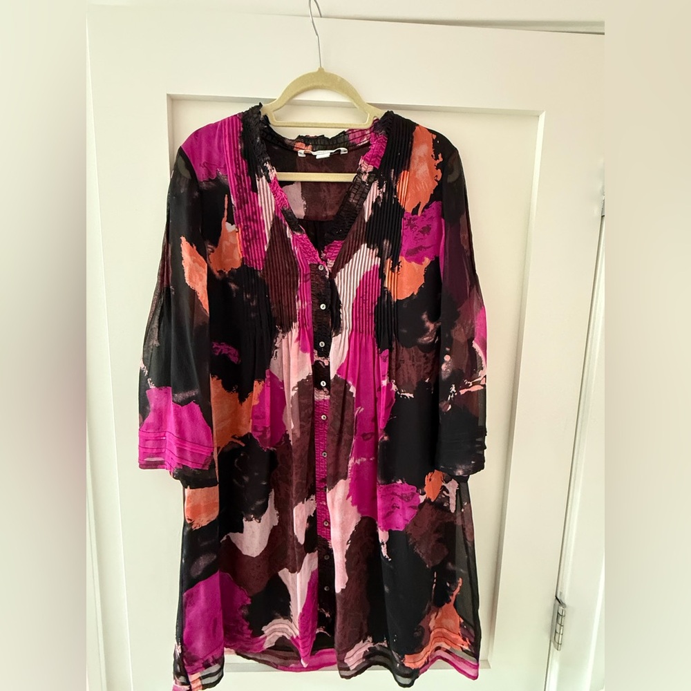 SILK DVF Layla dancing explosion floral dress size 12